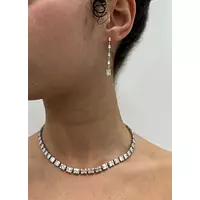 Rent emerald cut diamond drop earrings