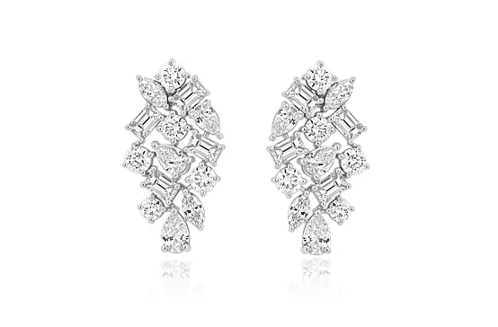 cluster diamond earrings for rent