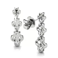 back view of diamond drop earrings for rent
