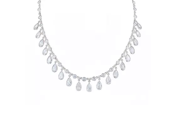 Rent diamond pear shaped drops necklace