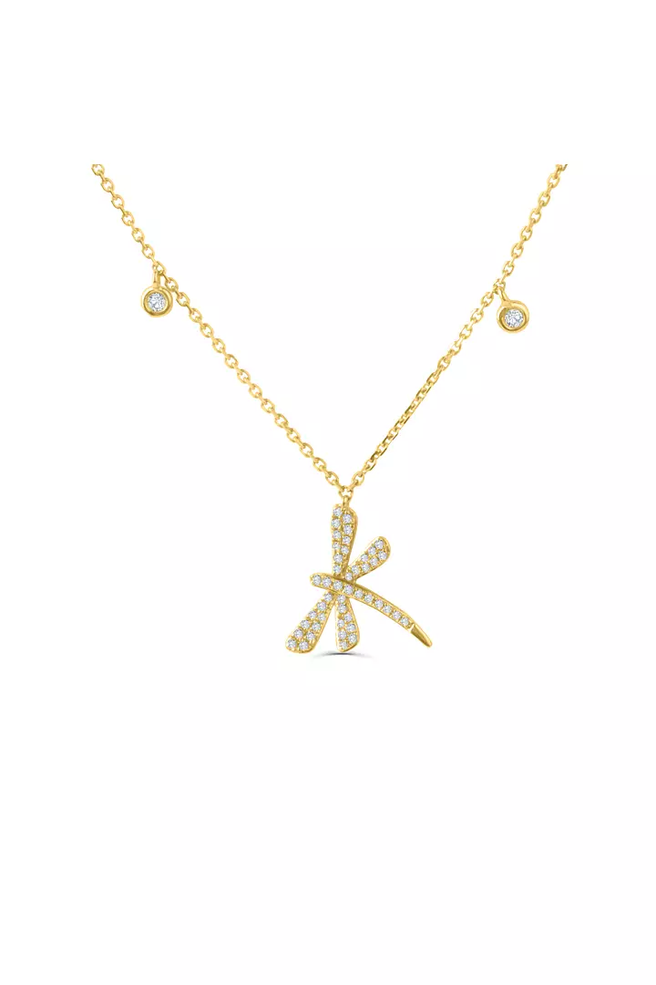 diamond dragonfly necklace on rent for women online