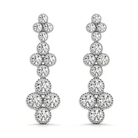 rent diamond earrings with flower design