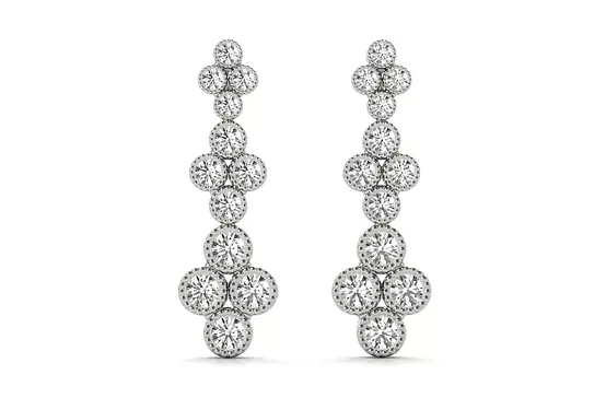 rent diamond earrings with flower design