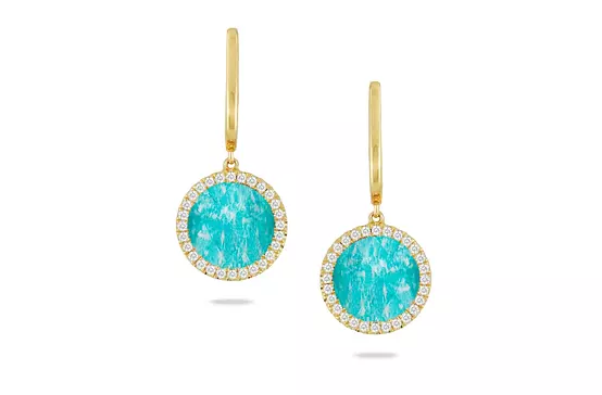 doves amazonite diamond drop earrings for rent