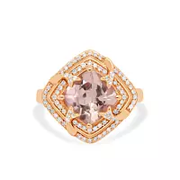 rent rose gold  morganite and diamonds fashion ring