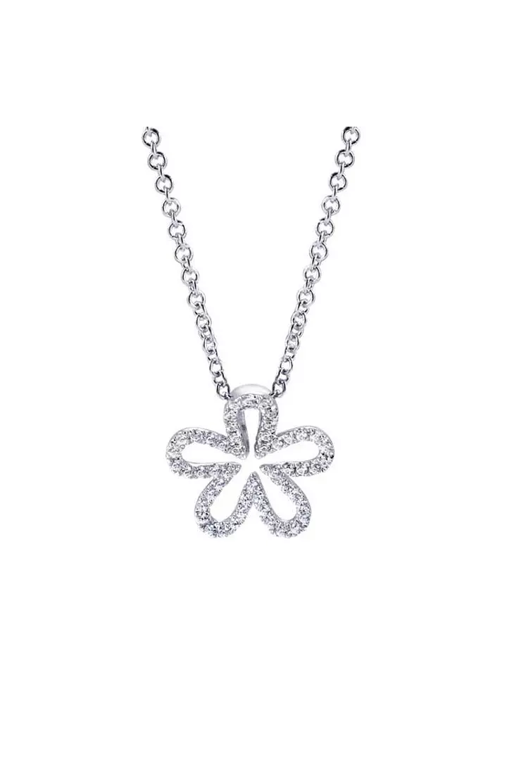 borrow diamond flower pendant for women