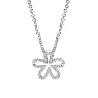 borrow diamond flower pendant for women