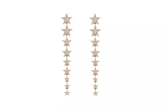 Star diamond drop earrings for rent