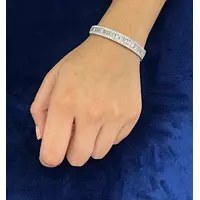 Rent diamond baguette bracelet in white gold