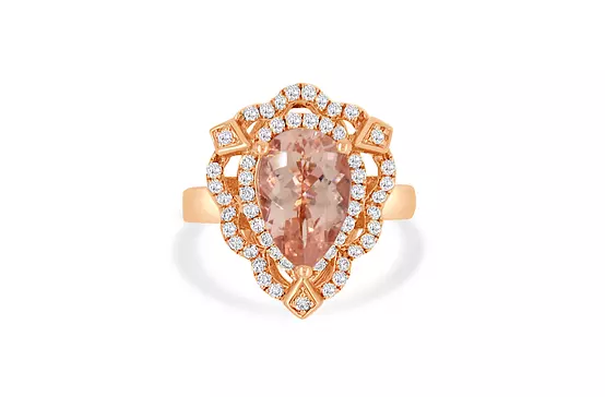 rent morganite and diamonds ring