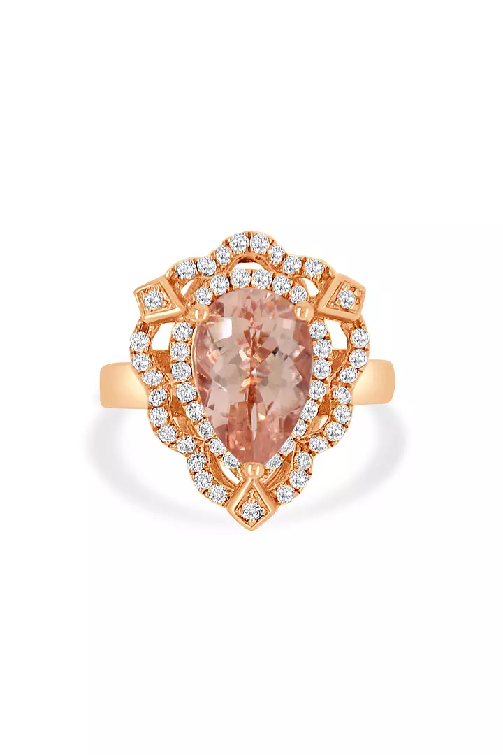 rent morganite and diamonds ring