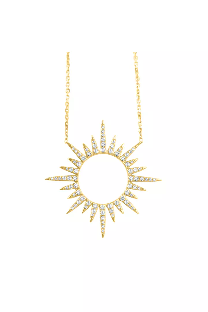 sunburst diamond necklace for women on rent