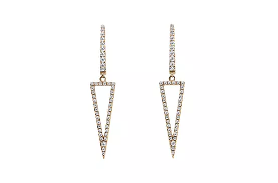 Geometric diamond drop earrings for rent