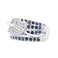 sapphire and diamond cocktail ring with butterflies for women on rent