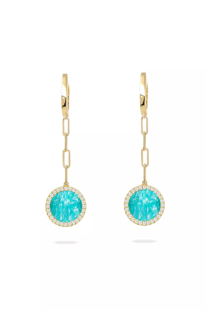 doves amazonite green drop earrings with diamonds for rent for special event