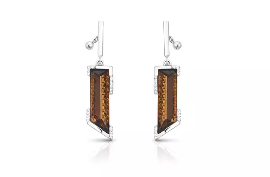 rent smoky quart and diamonds drop earrings