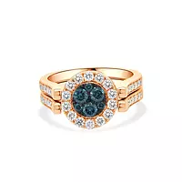 rent blue diamonds cocktail ring for wedding or something borrowed