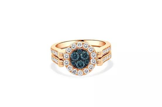 rent blue diamonds cocktail ring for wedding or something borrowed