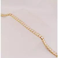 rent diamond tennis bracelet in yellow gold with emerald bezel set diamonds