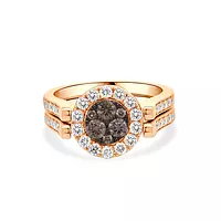 rent chocolate diamonds rose gold cocktail ring for bridesmaids