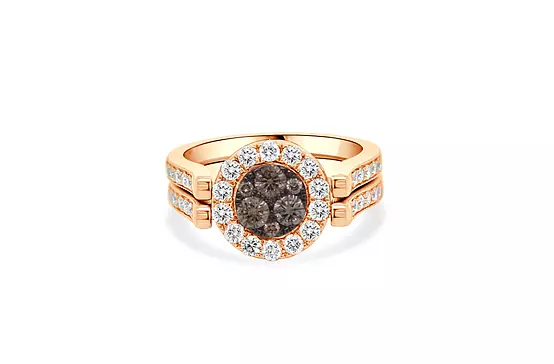 rent chocolate diamonds rose gold cocktail ring for bridesmaids