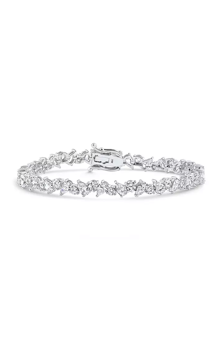 Rent diamond cluster tennis bracelet for wedding day jewelry
