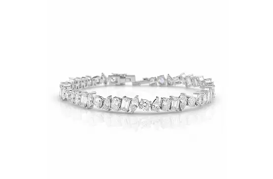 Rent Multi shape Clustered Eco Diamonds Tennis Bracelet