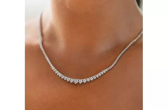 wedding day riviera necklace with diamonds on a model for rent