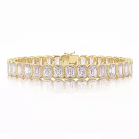 emerald shaped diamond tennis bracelet for rent