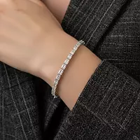 rent Emerald Shaped diamond tennis bracelet for events