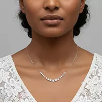 Diamond Dangle Drop Station Necklace