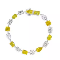 rent diamond bracelet with white and yellow lab diamonds