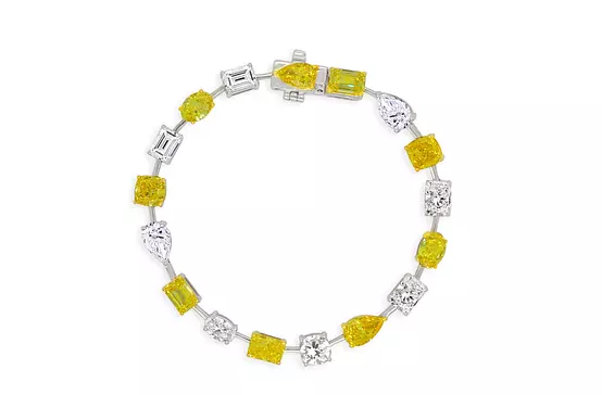 rent diamond bracelet with white and yellow lab diamonds