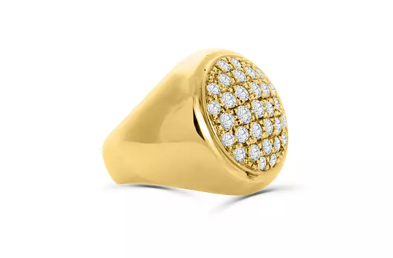 rent diamond gold ring side view