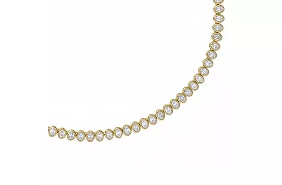 Oval Bezel Set Diamond Tennis Necklace rent