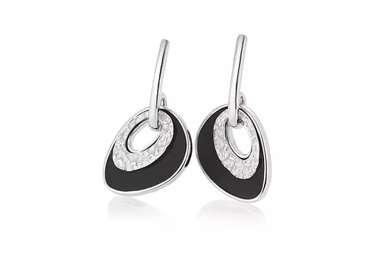 black and white drop earrings for rent