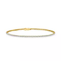 Yellow gold diamond tennis bracelet for rent