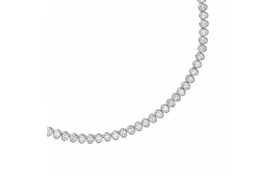 Rent Portofino Oval Shaped Bezel Set Eco Diamonds Tennis Necklace