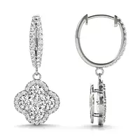 floral diamond drops in white gold to rent
