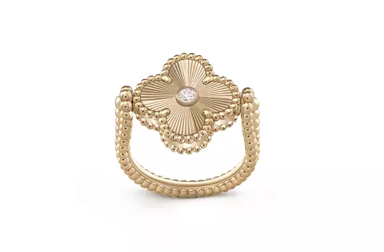 Rent Alhambra yellow gold diamond reversible ring for special occasion