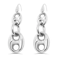 borrow silver link earrings for women