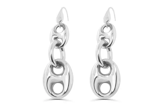 borrow silver link earrings for women