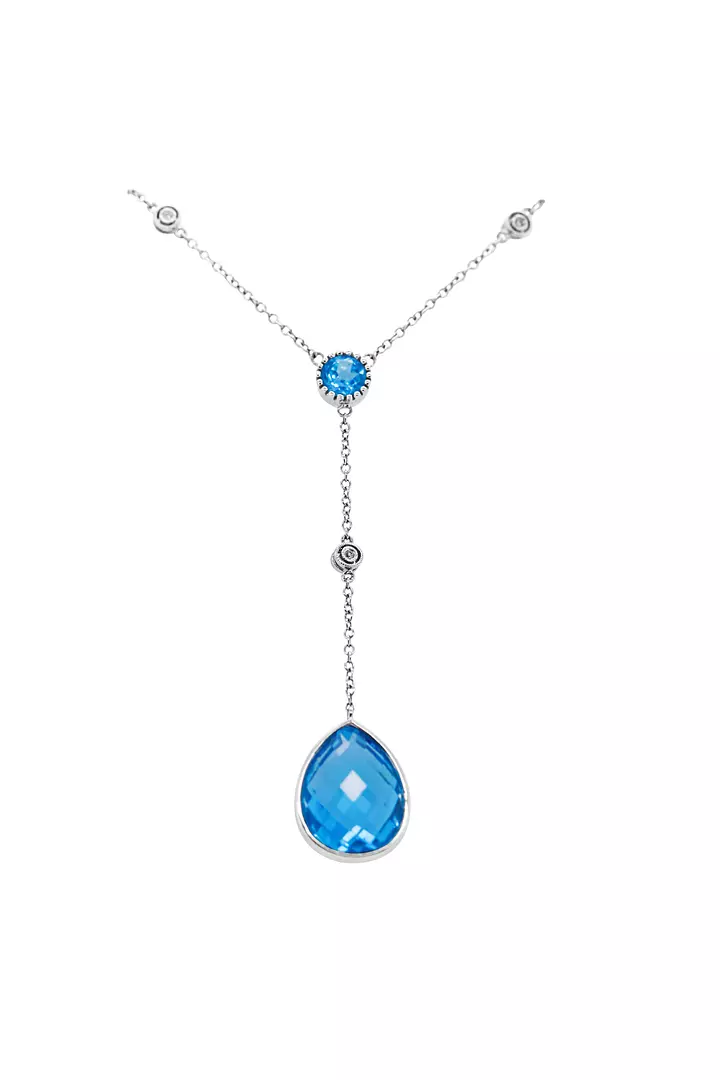 blue topaz necklace on rent for women