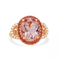 rent morganite and diamonds sunstone pink ring in rose gold