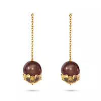 Chocolate pearl drop earrings for rent