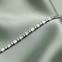 emerald and round shape diamond bracelet for wedding