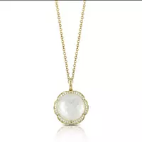 rent designer white mother of pearl pendant necklace for wedding day 