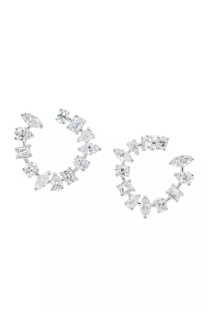 Laurel Mix Shape Eco Diamonds Modern Hoop Earrings