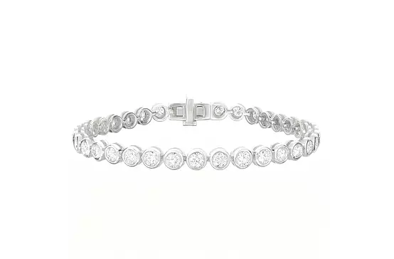 Diamonds Tennis Bracelet in White Gold with Bezel Setting for Rent
