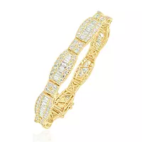 yellow gold diamond baguette tennis bracelet for rent